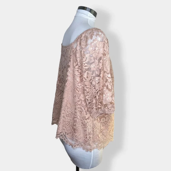 Nanette Nanette Lepore Light Pink Lace Blouse L - Picture 2 of 5